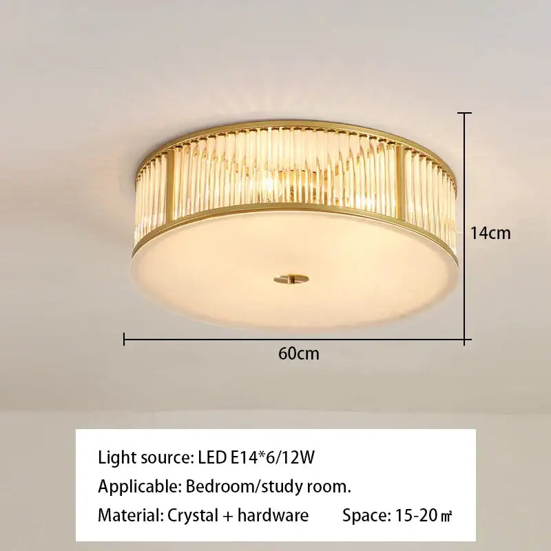 Gold Crystal LED Ceiling Lamp