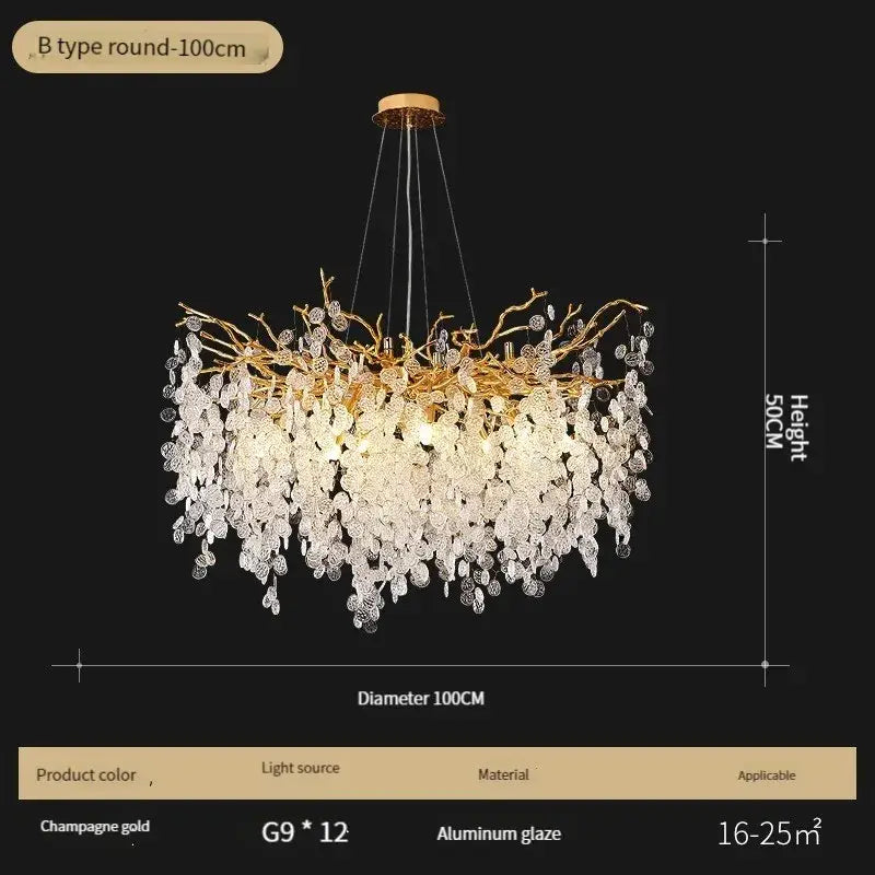 Gold Crystal LED Pendant Light