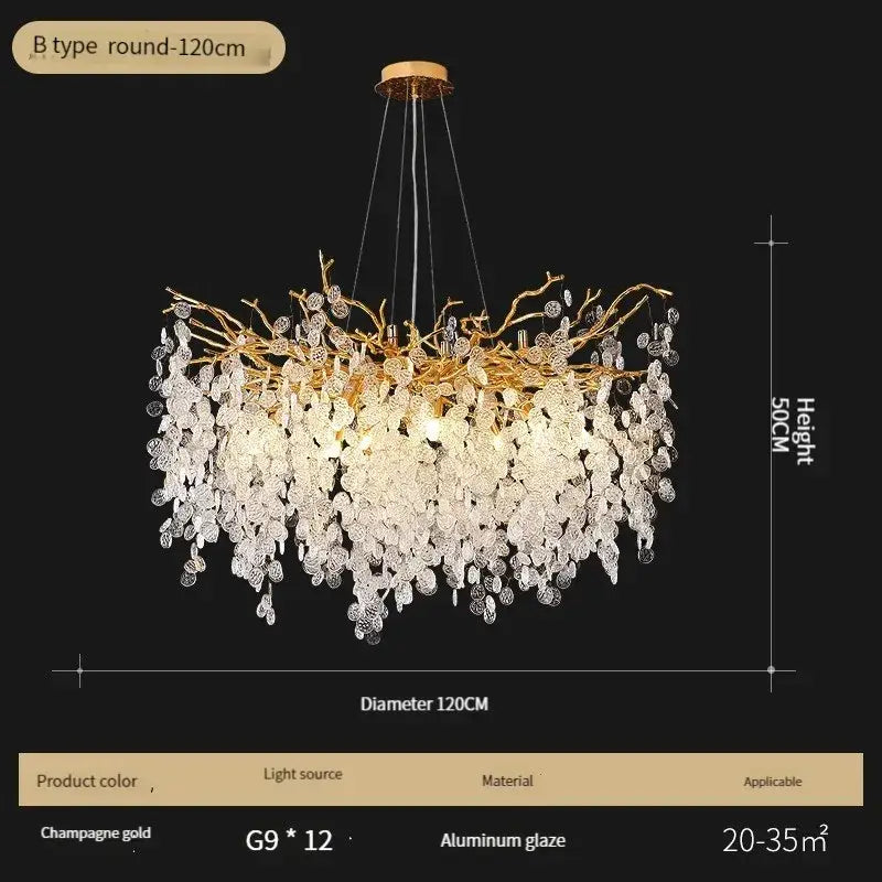 Gold Crystal LED Pendant Light
