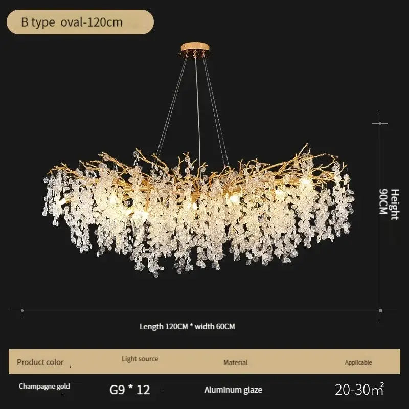 Gold Crystal LED Pendant Light