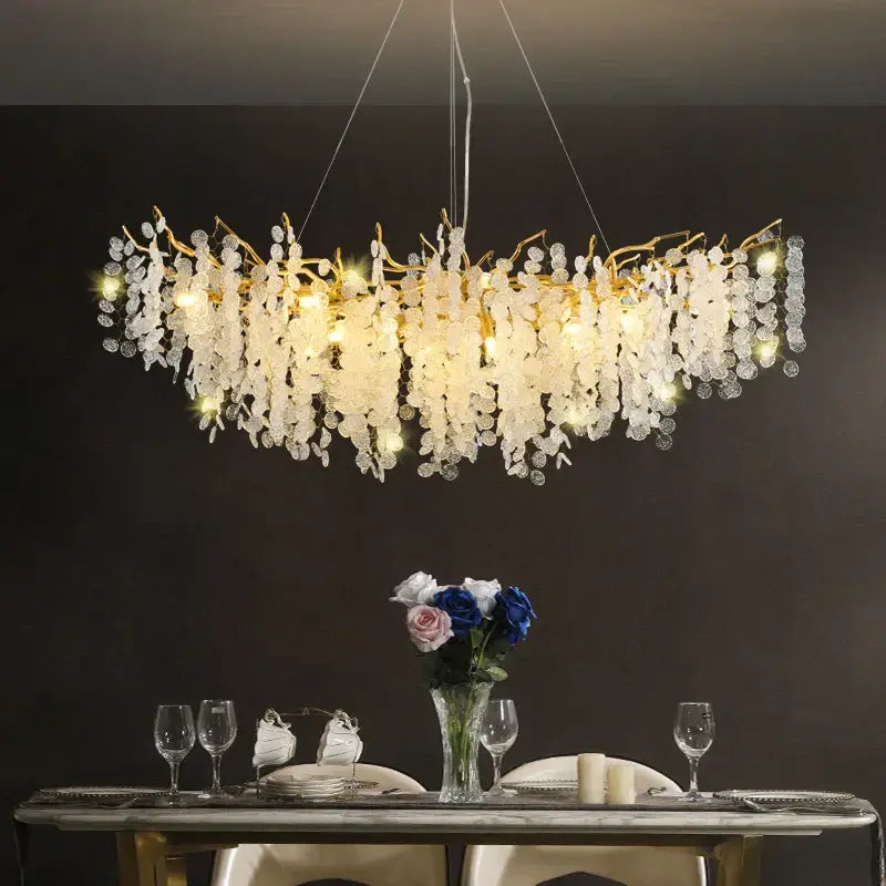 Gold Crystal LED Pendant Light