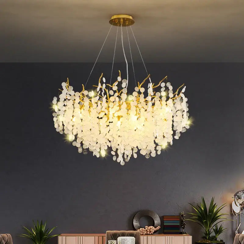Gold Crystal LED Pendant Light