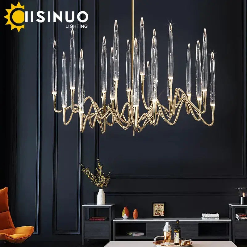 Gold Crystal Tree Chandelier