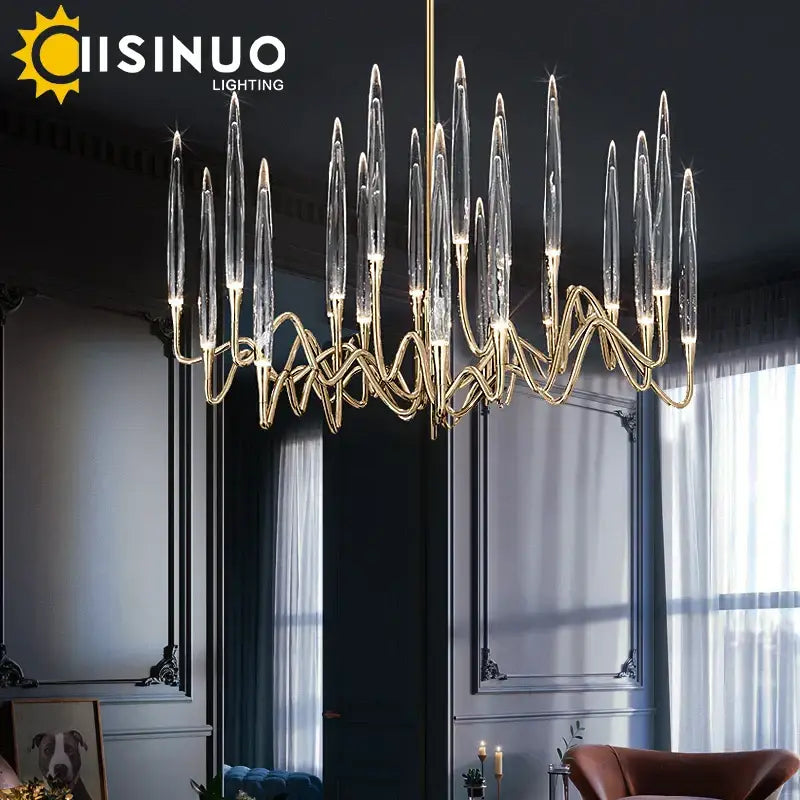 Gold Crystal Tree Chandelier