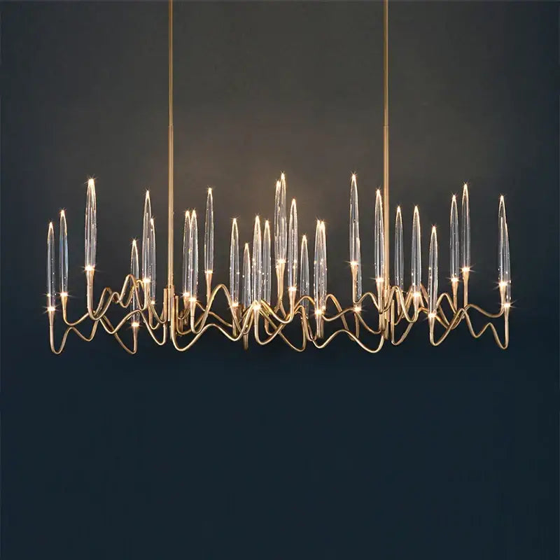 Gold Crystal Tree Chandelier
