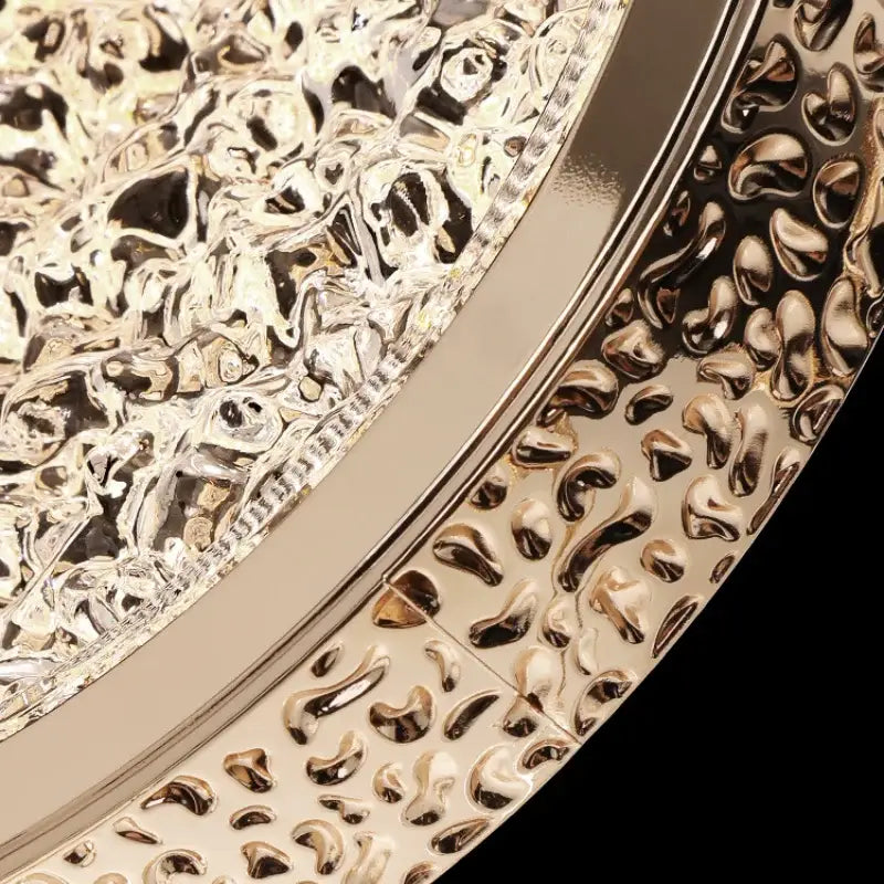 Gold Crystal Ring 3-Light Pendant