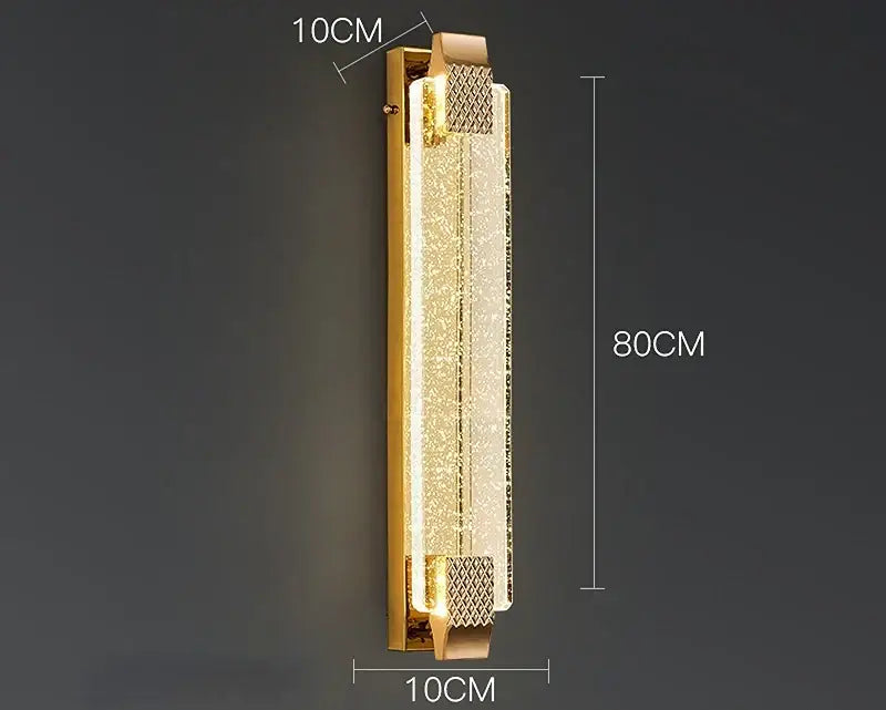 Gold Crystal Wall Lamp 80x10cm Changeable Color