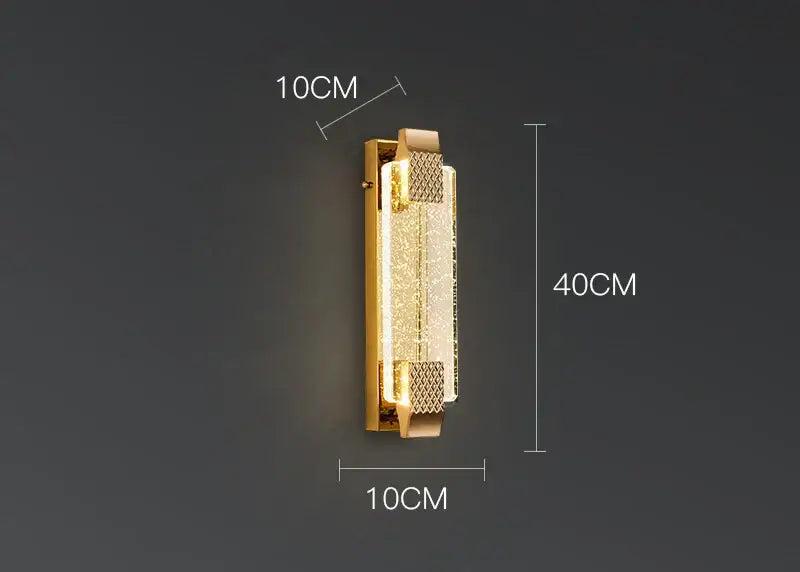Gold Crystal Wall Lamp 80x10cm Changeable Color