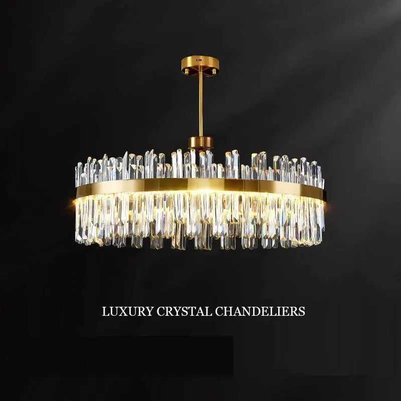 Oval Crystal Dining Chandelier Remote-Dimmable