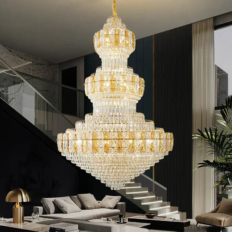 Amber Crystal Duplex Chandelier