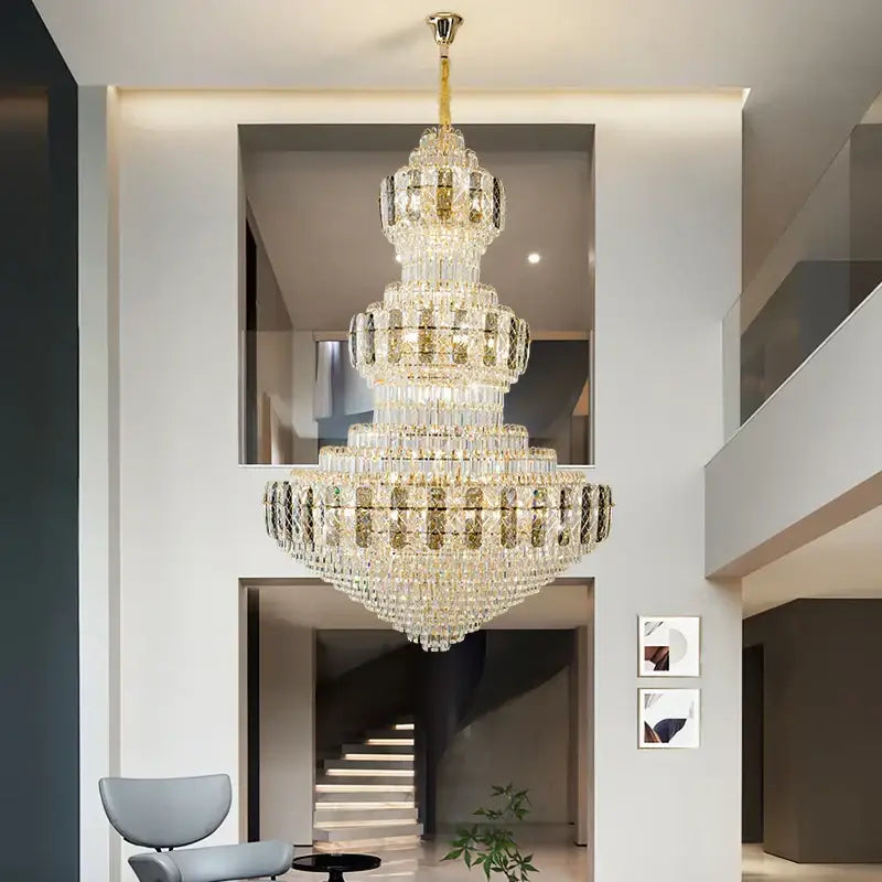 Amber Crystal Duplex Chandelier