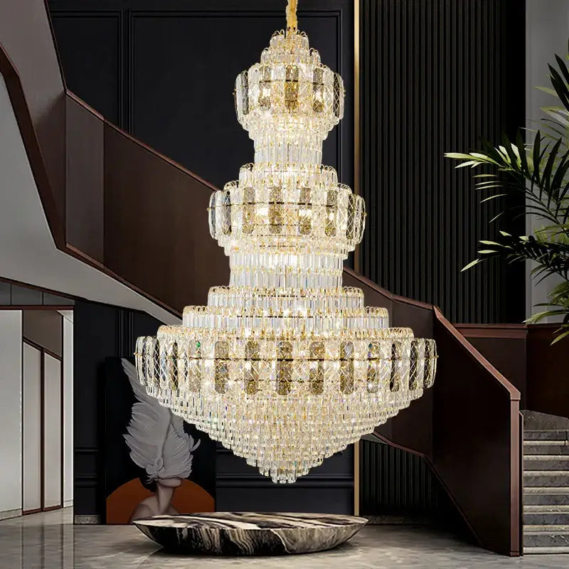 Amber Crystal Duplex Chandelier