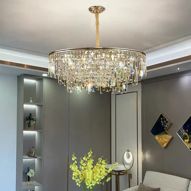 Gold Crystal LED 95cm Opulent Chandelier