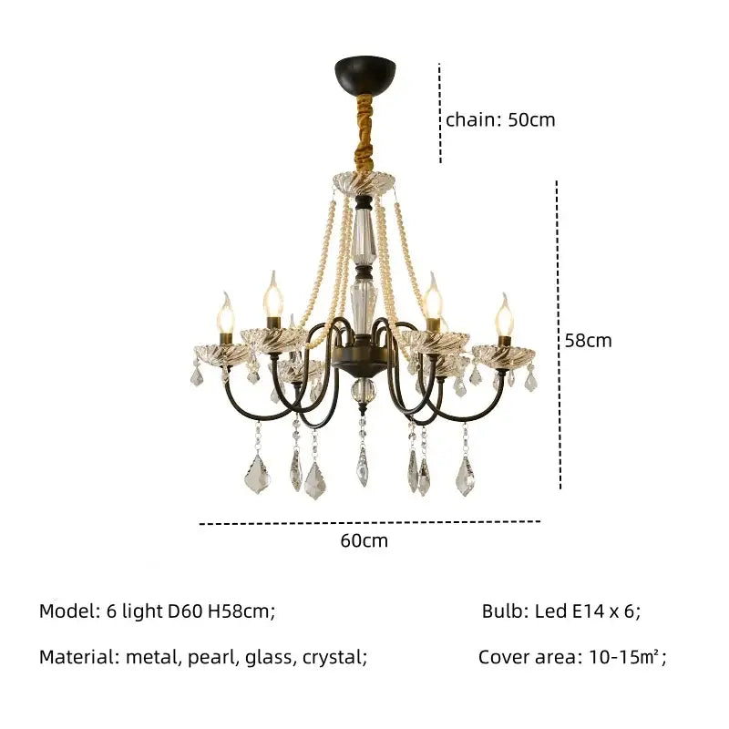 Gold Crystal Pendant Light 8-Light D78cm