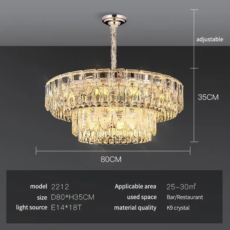 Gold Crystal Ring 35cm Chandelier