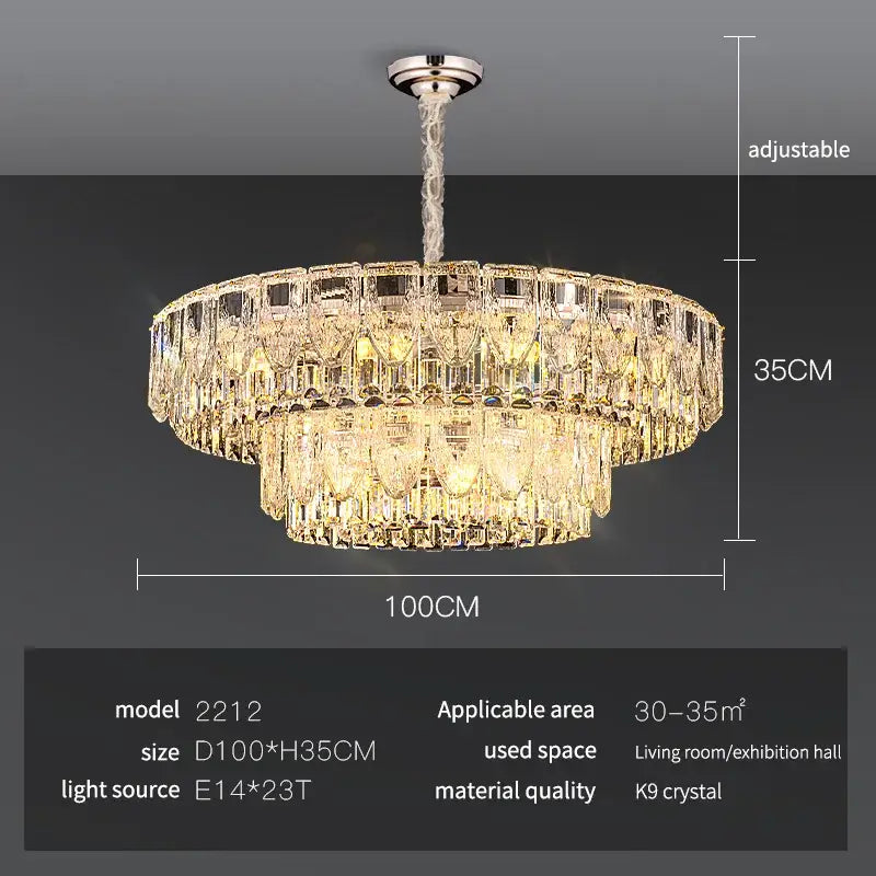 Gold Crystal Ring 35cm Chandelier