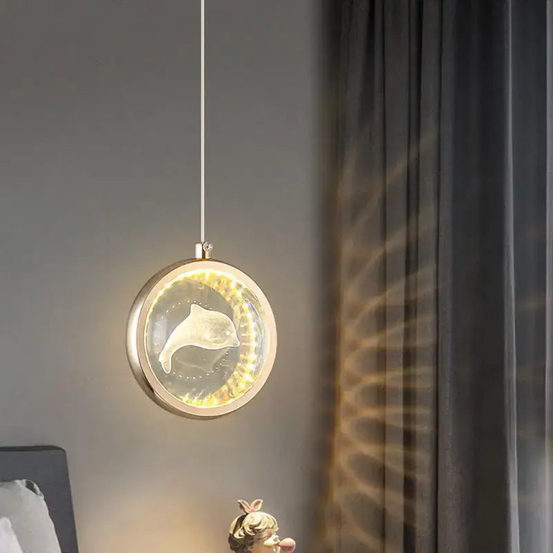 Gold Crystal Ball Chandelier with Dandelion Pattern