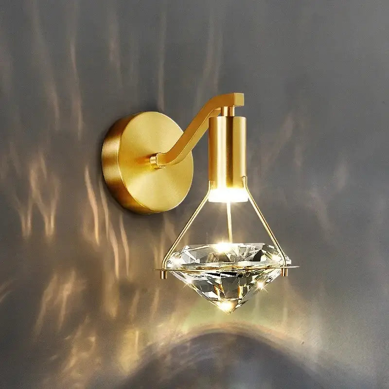 Gold Diamond Crystal Wall Lamp