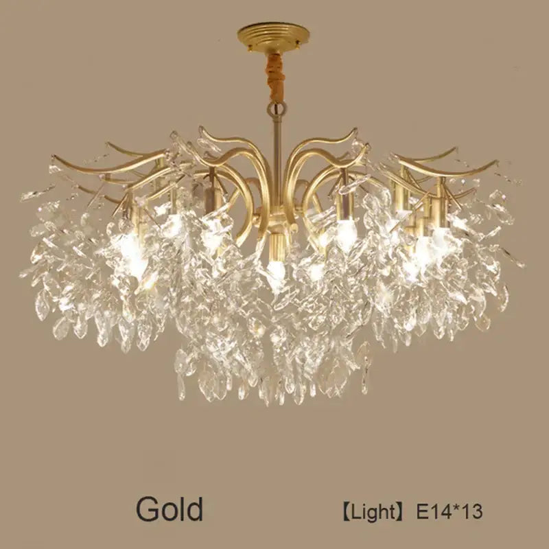 Gold Crystal LED Chandelier 4 To 13 Lights