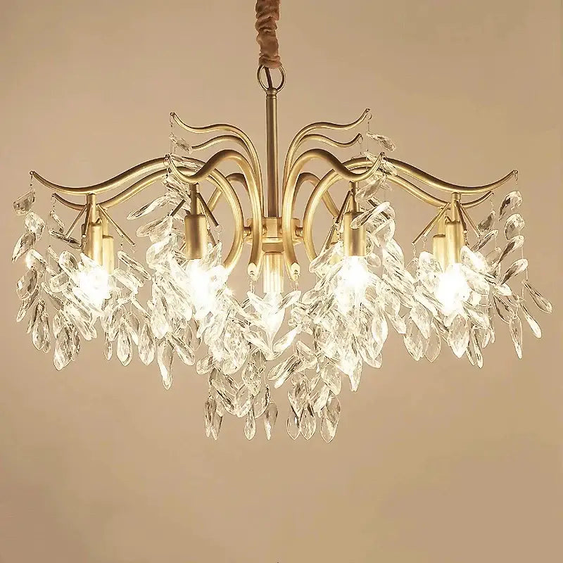 Gold Crystal LED Chandelier 4 To 13 Lights