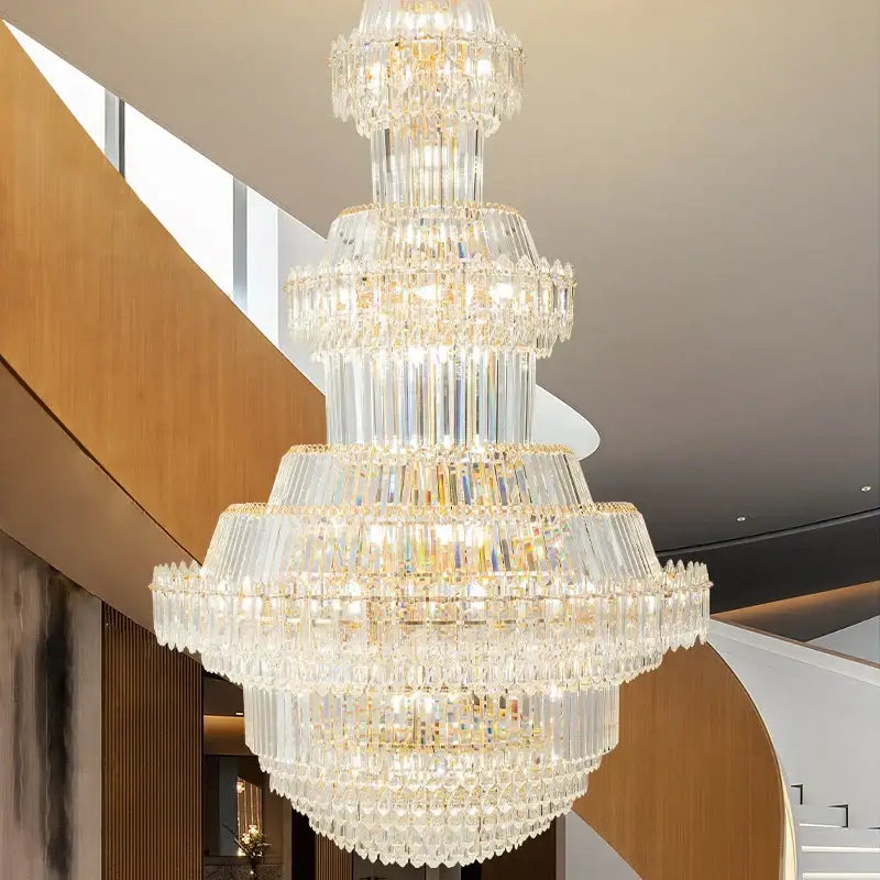Gold Crystal Living Chandelier XL High-Ceiling