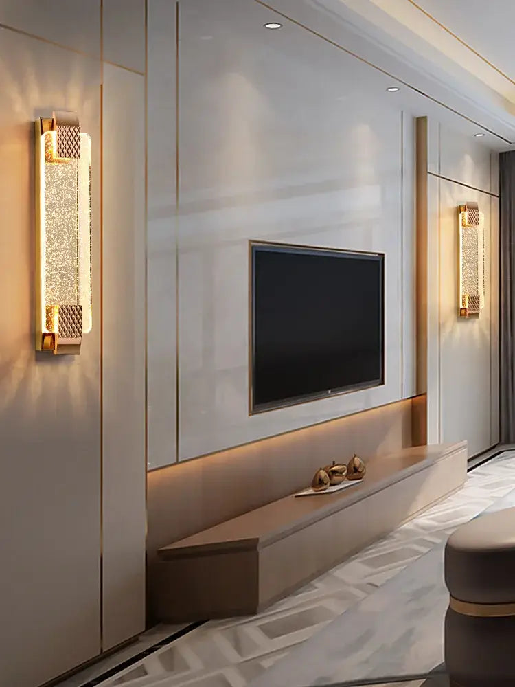 Gold Rectangular Wall Lamp 60x10cm 3-Color