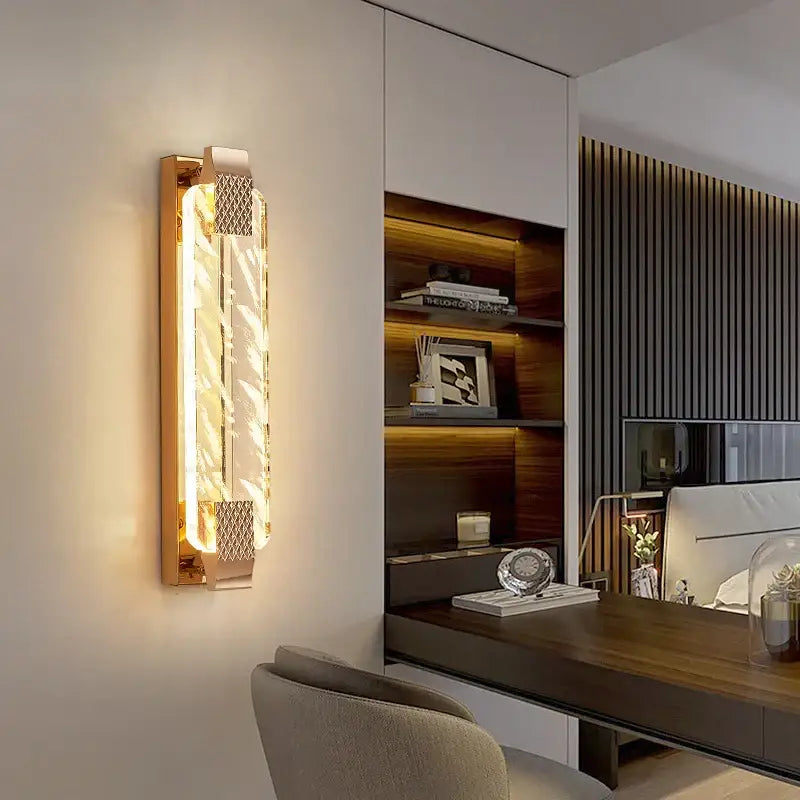 Gold Rectangular Wall Lamp 60x10cm 3-Color
