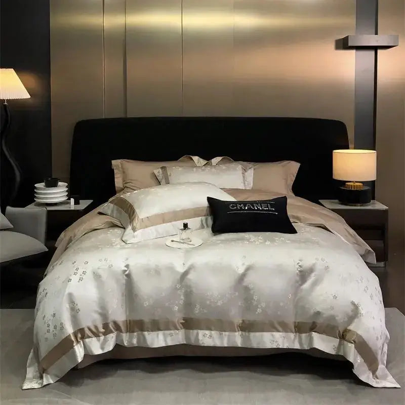 Gold Silver Satin Bedding
