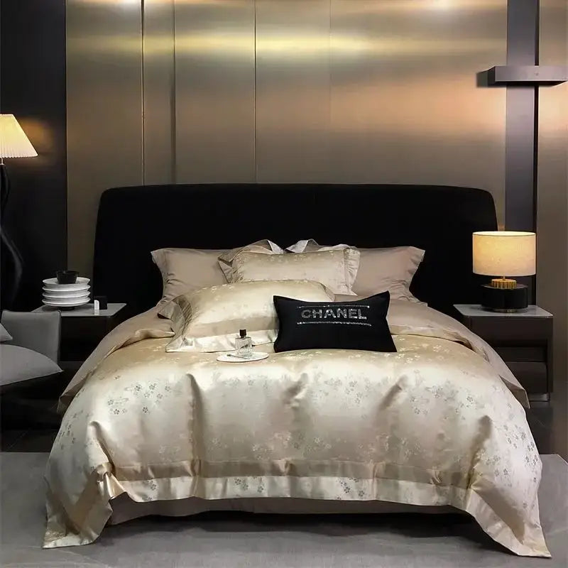 Gold Silver Satin Bedding