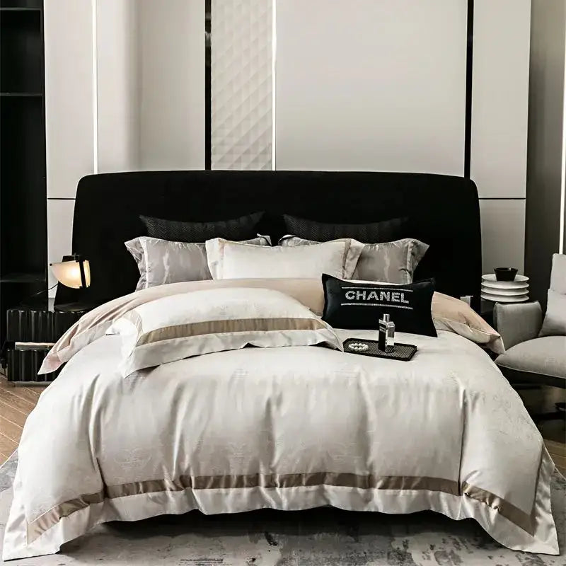 Gold Silver Satin Bedding