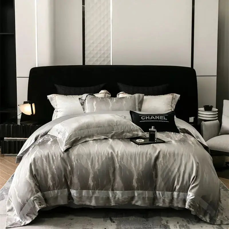 Gold Silver Satin Bedding