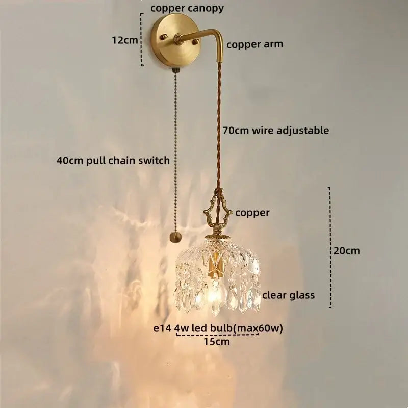Gold Crystal French Wall Sconce