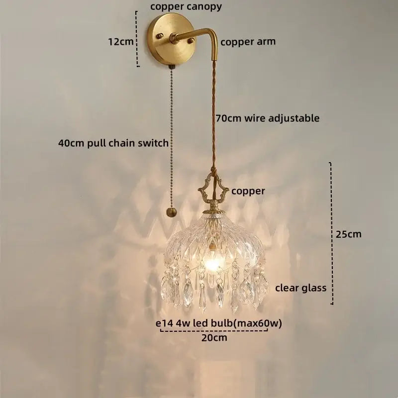Gold Crystal French Wall Sconce