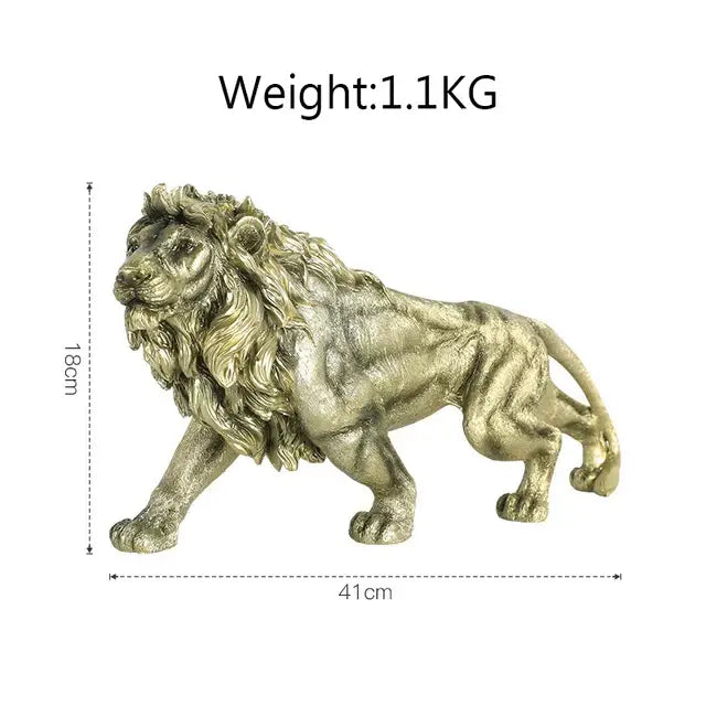 Golden Leopard Resin Figurine with Scrub Finish