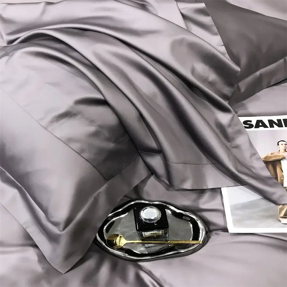 Gray Egyptian Cotton Bedding Set King Size