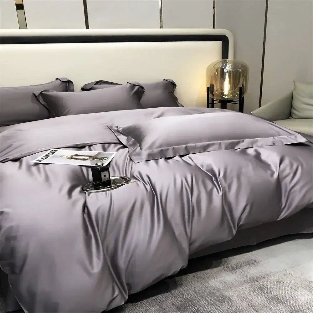 Gray Egyptian Cotton Bedding Set King Size
