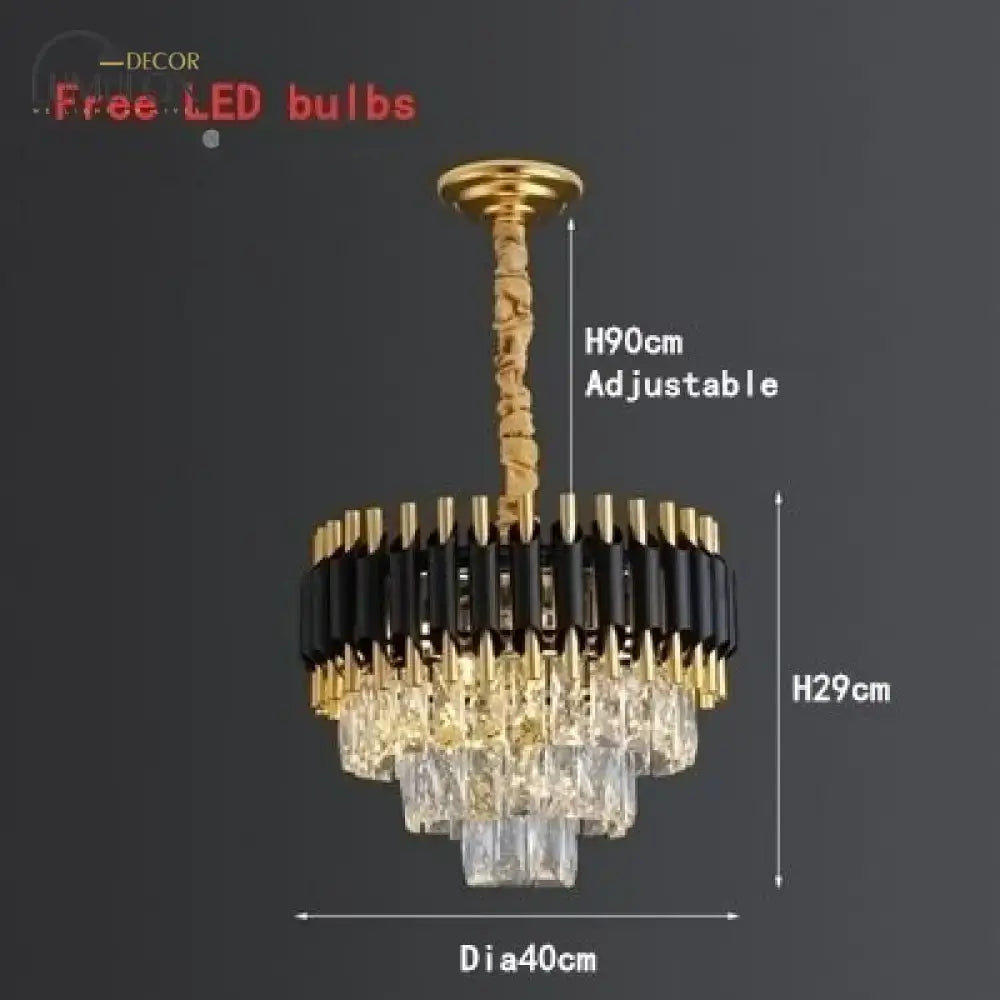 Black Crystal Tiered Chandelier