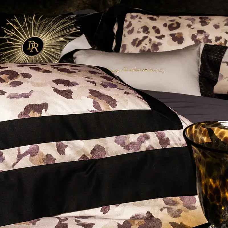 Cream Leopard Satin Bedding
