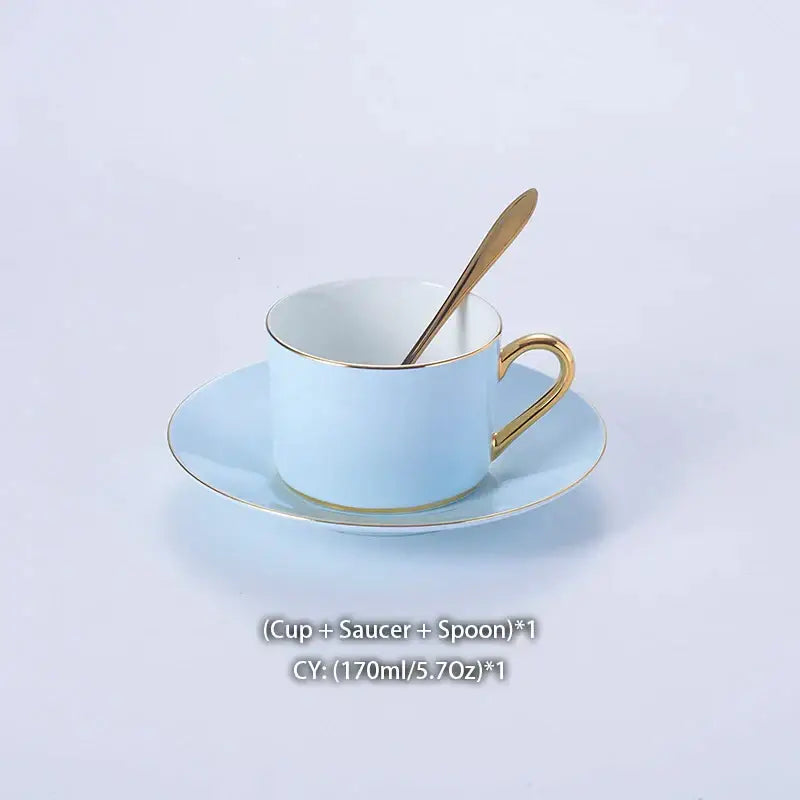 Blue Bone China Coffee Set