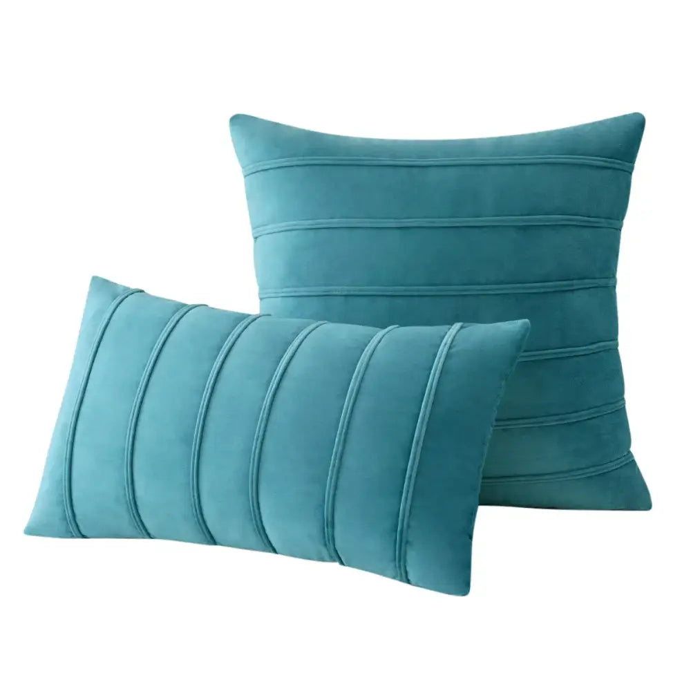 Blue Velvet Stripe Pillows