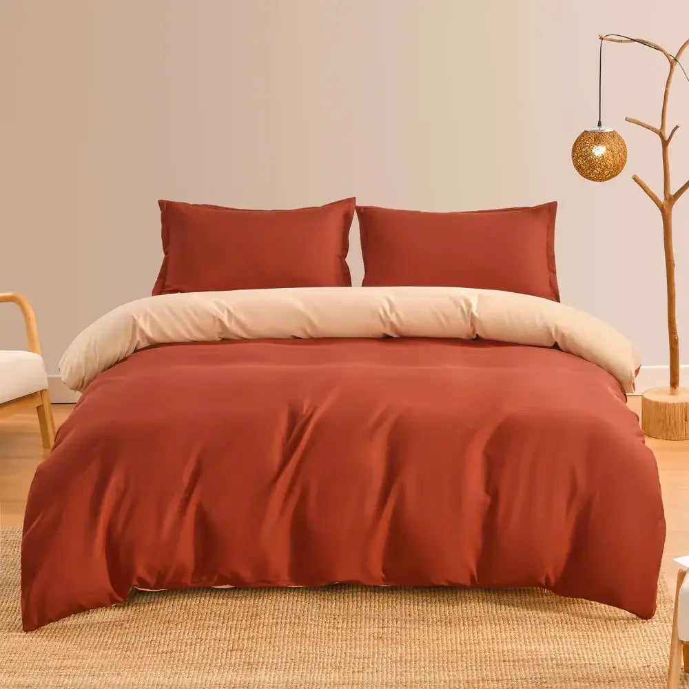 Orange Gray Duvet Set