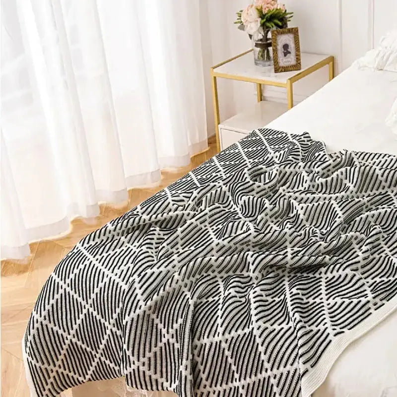 Plaid Knit Sofa Throw