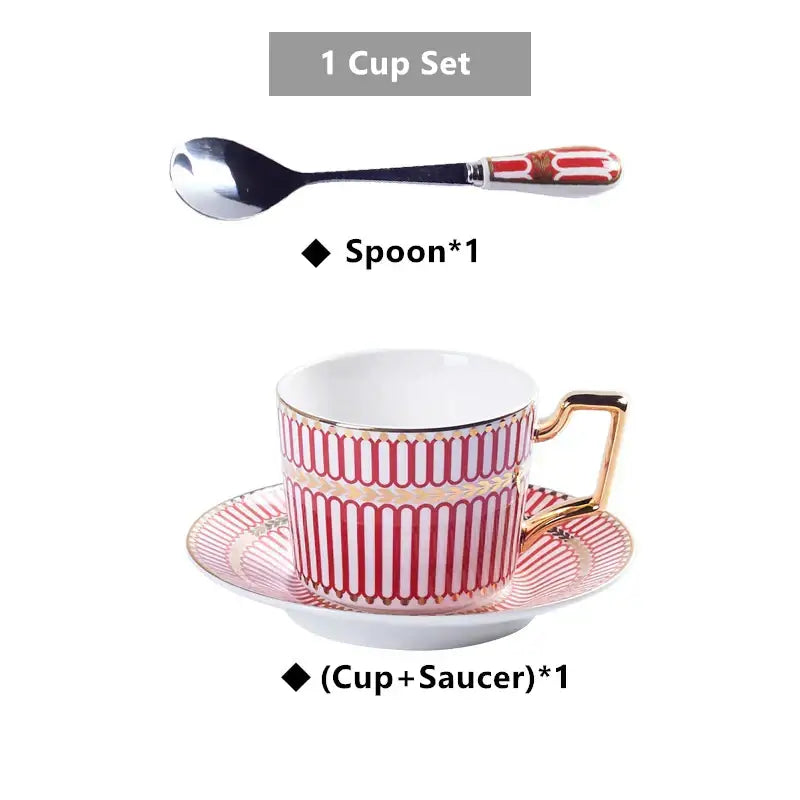 Red Gold Porcelain Coffee Set