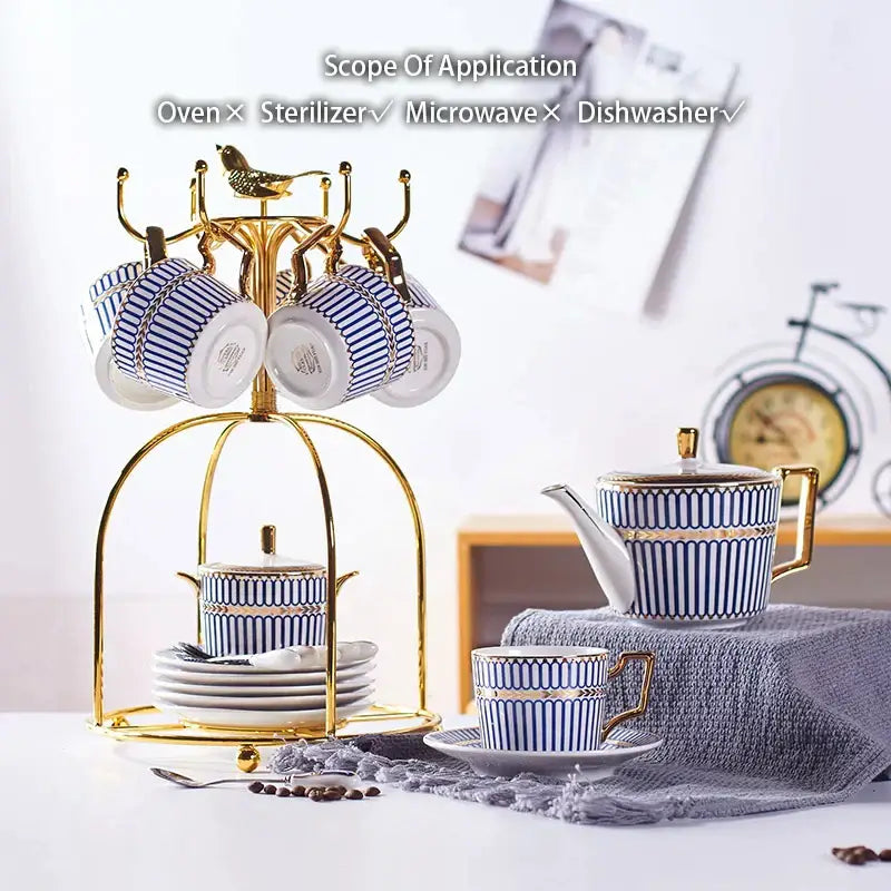 Red Gold Porcelain Coffee Set