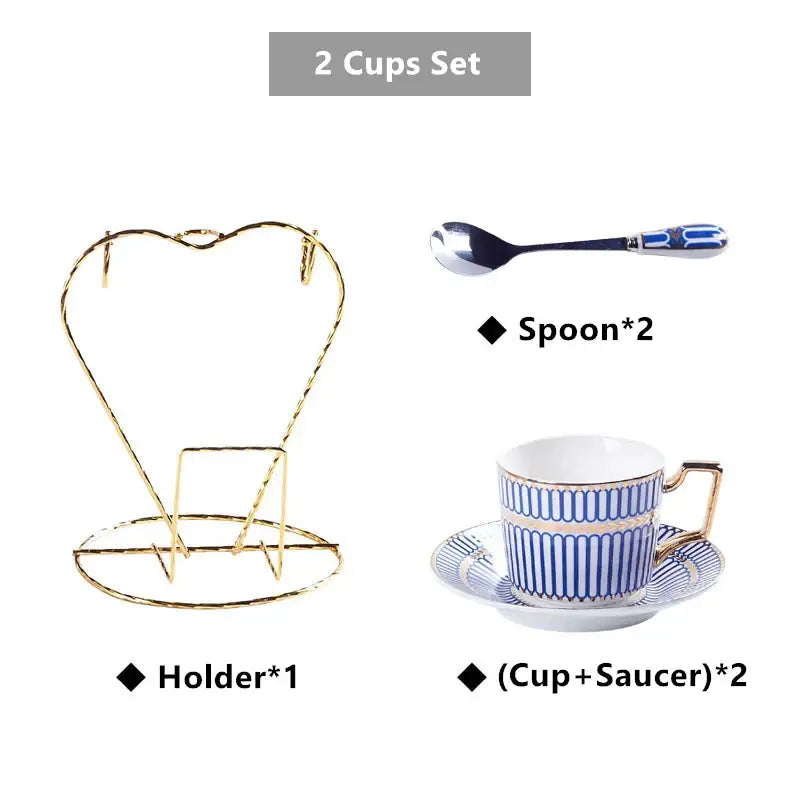 Red Gold Porcelain Coffee Set