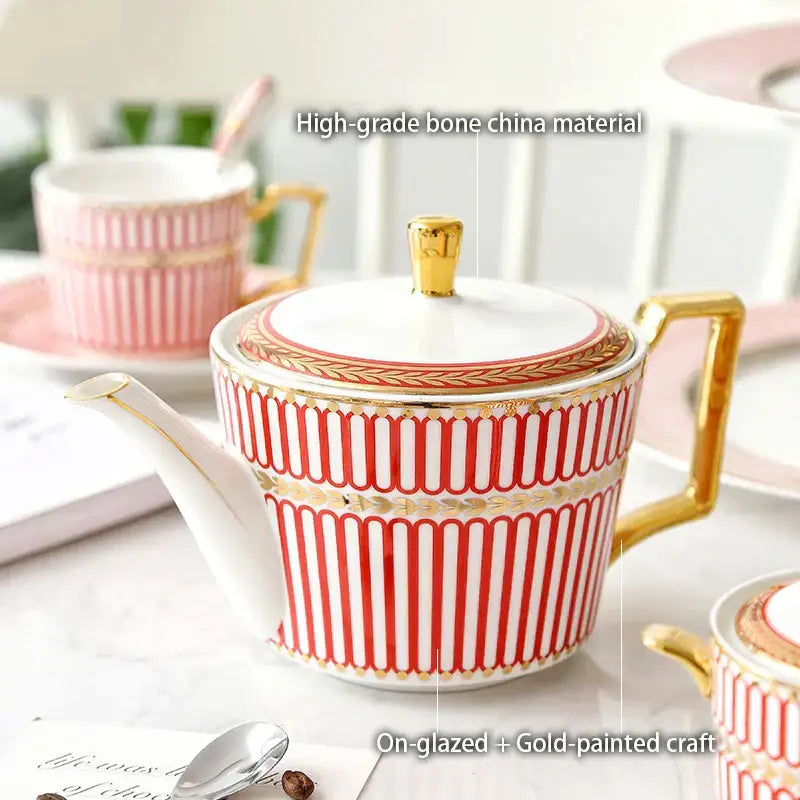 Red Gold Porcelain Coffee Set