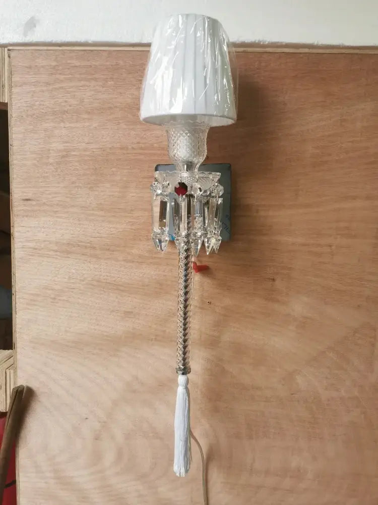 Silver Crystal Wall Lamp European Luxury Style