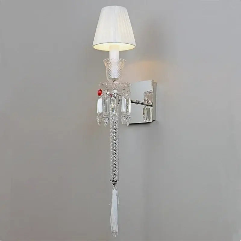 Silver Crystal Wall Lamp European Luxury Style