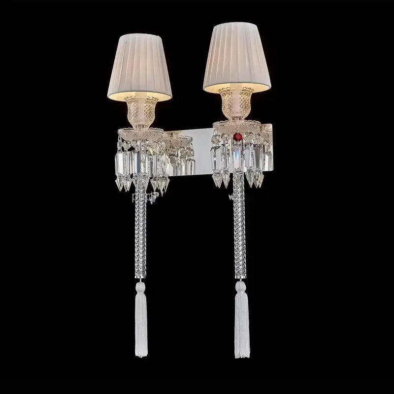 Silver Crystal Wall Lamp European Luxury Style