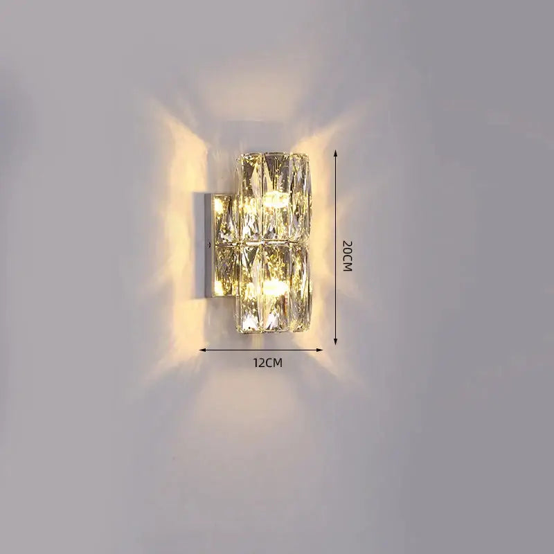 Silver Crystal Bedroom Wall Sconce